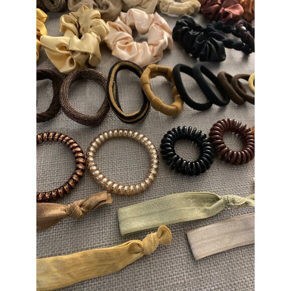 Hair Scrunchie Tie Neutral Color Assorted Bundle Set of 50 - Picture 6 of 11